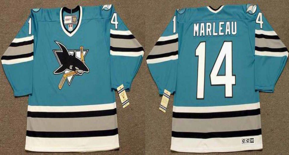 2019 Men San Jose Sharks 14 Marleau blue CCM NHL jersey